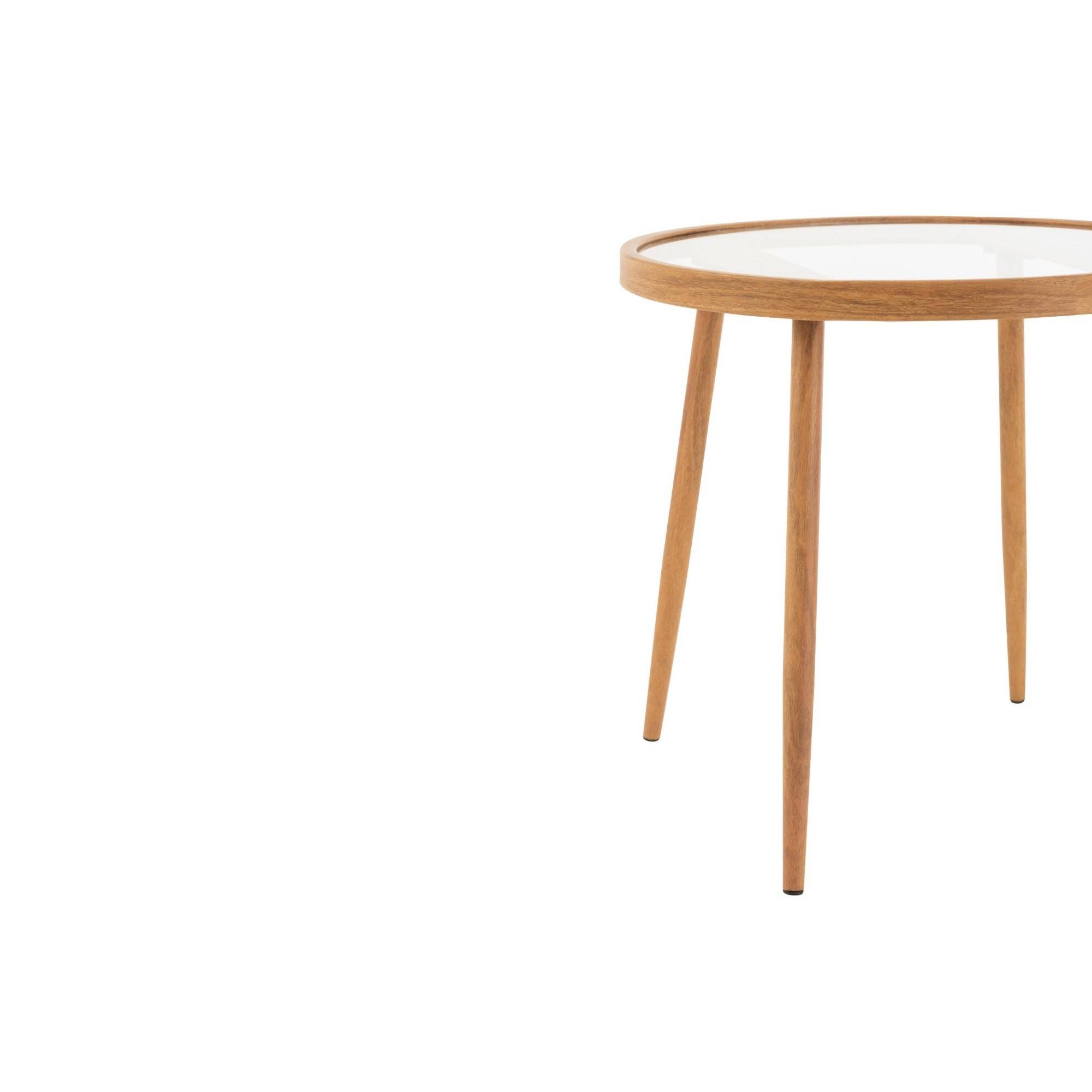 Autre - Table basse ronde en métal et verre D50 (lot de 2) - MALAGA - Imagen 6