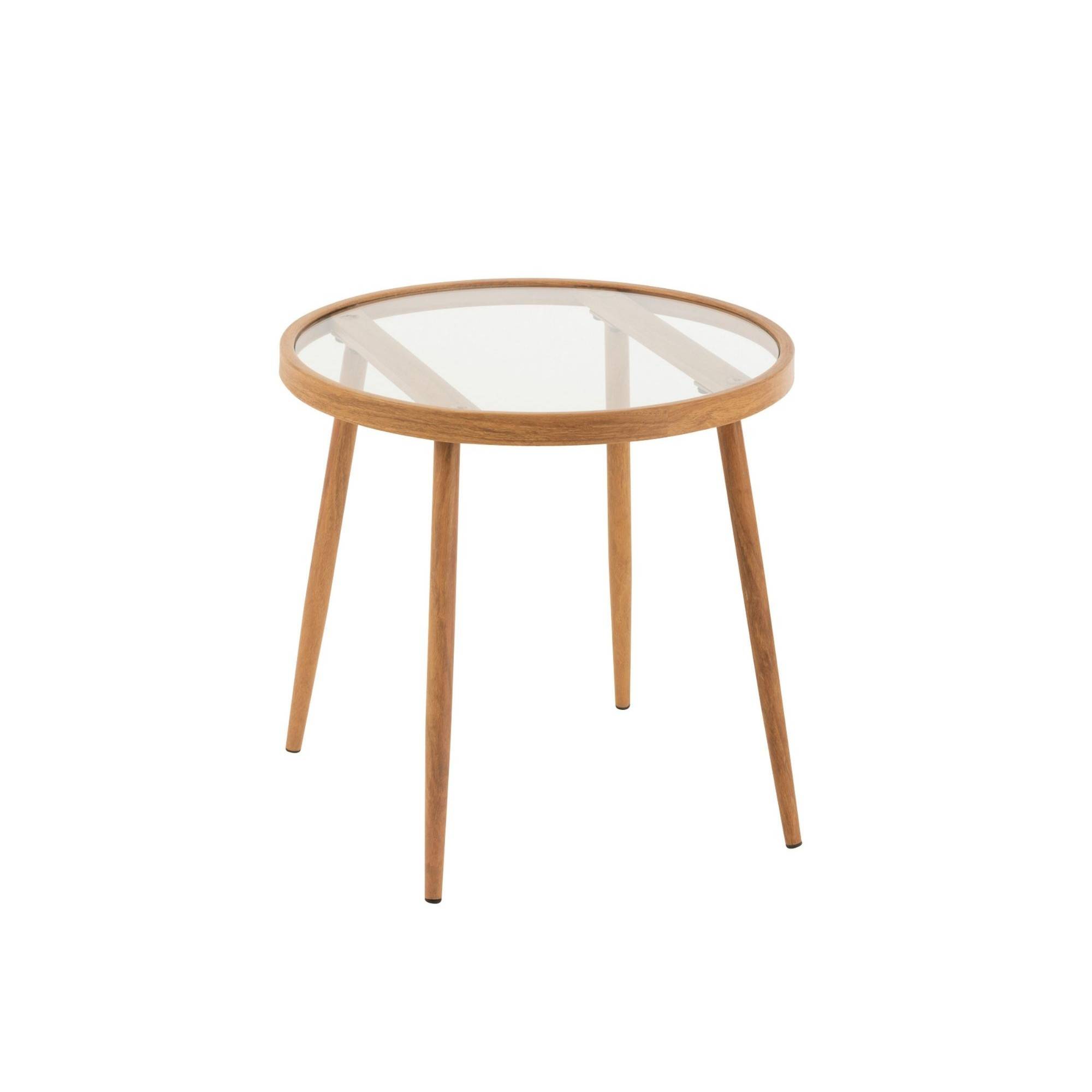 Autre - Table basse ronde en métal et verre D50 (lot de 2) - MALAGA - Imagen 3