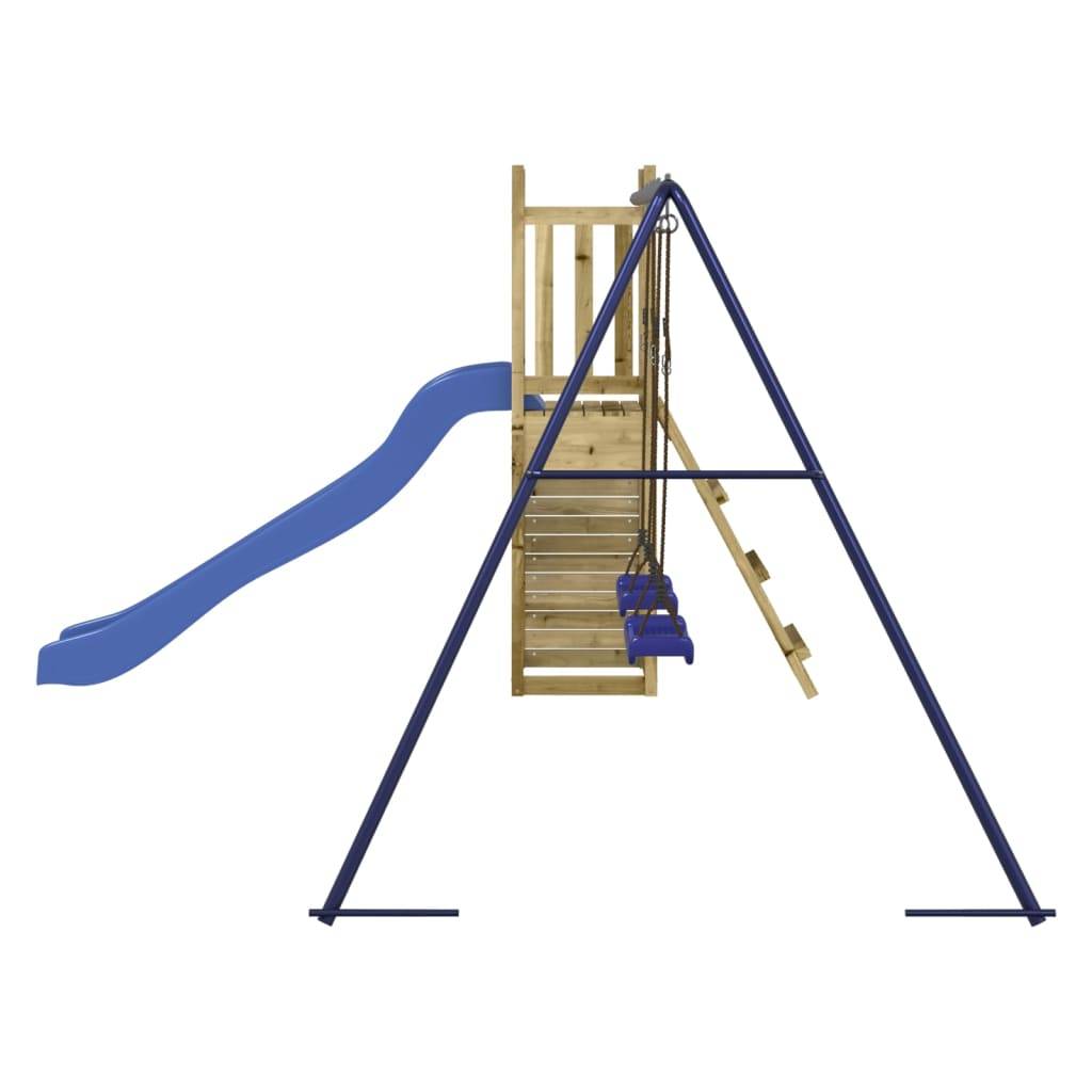 Helloshop26 - Aire de jeux d'extérieur balançoires toboggan portiques robuste jeux jardin 308 x 321 x 169 cm bois de pin imprégné - Imagen 4