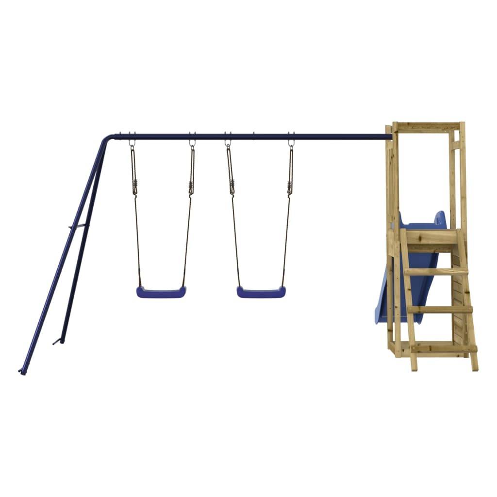 Helloshop26 - Aire de jeux d'extérieur balançoires toboggan portiques robuste jeux jardin 308 x 321 x 169 cm bois de pin imprégné - Imagen 5