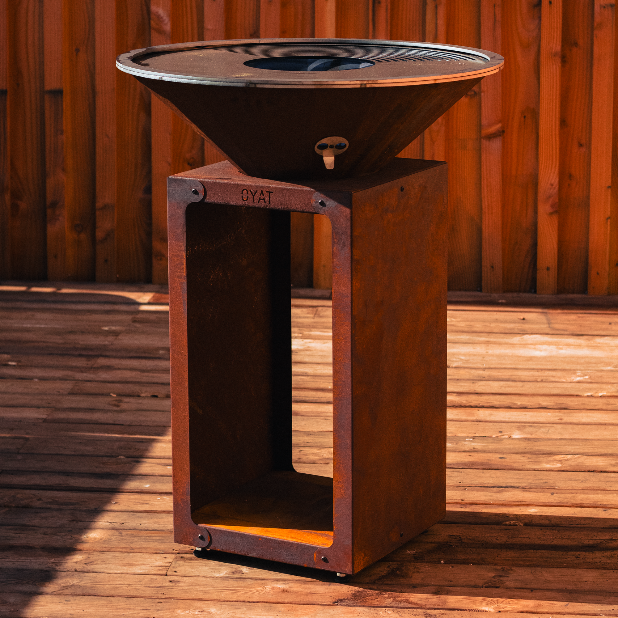 Brasero B.B.O 68 Cognac - Ø65 cm Acier corten - OYAT - Image 2