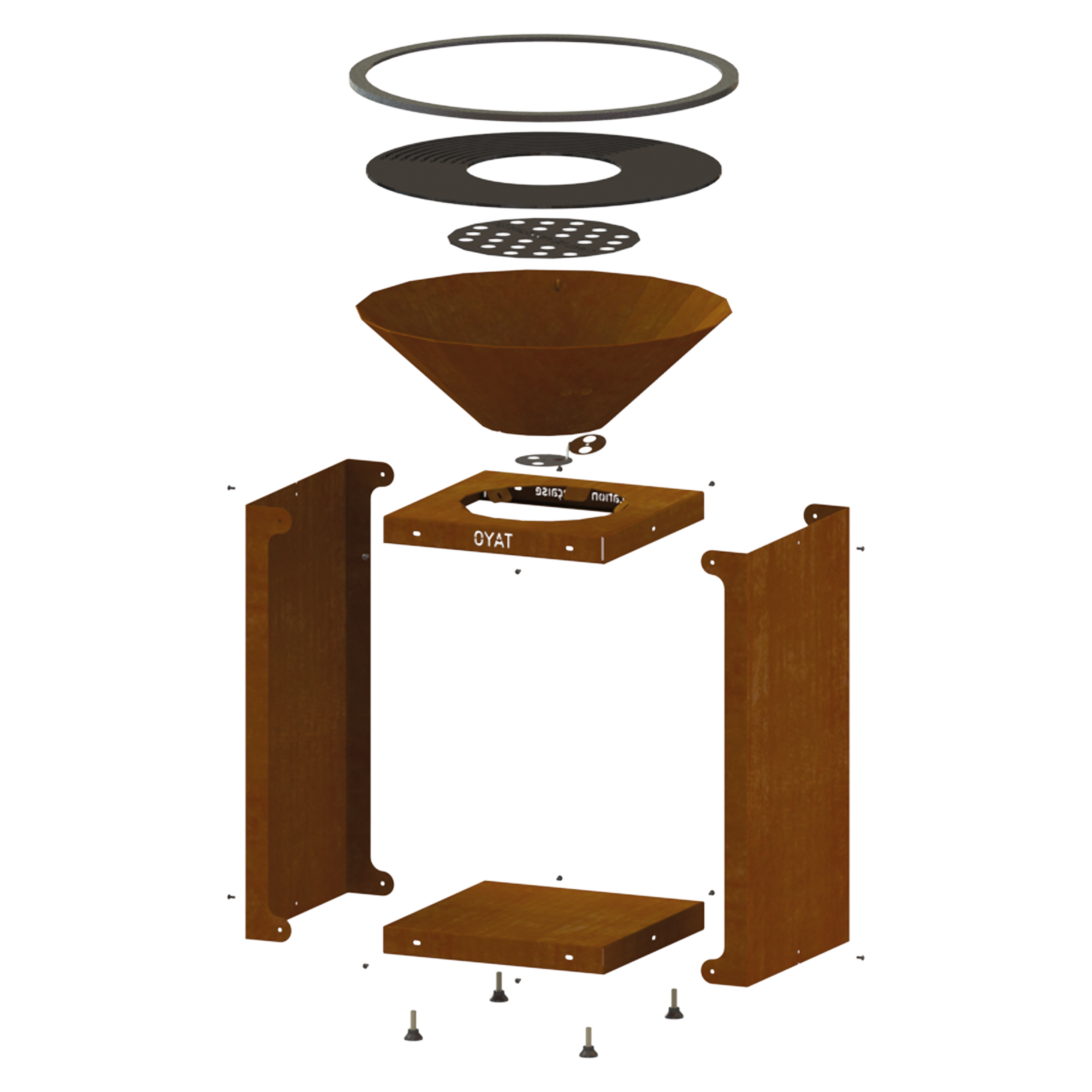 OYAT - Brasero B.B.O 68 Cognac - Ø65 cm Acier corten - OYAT - Image 5