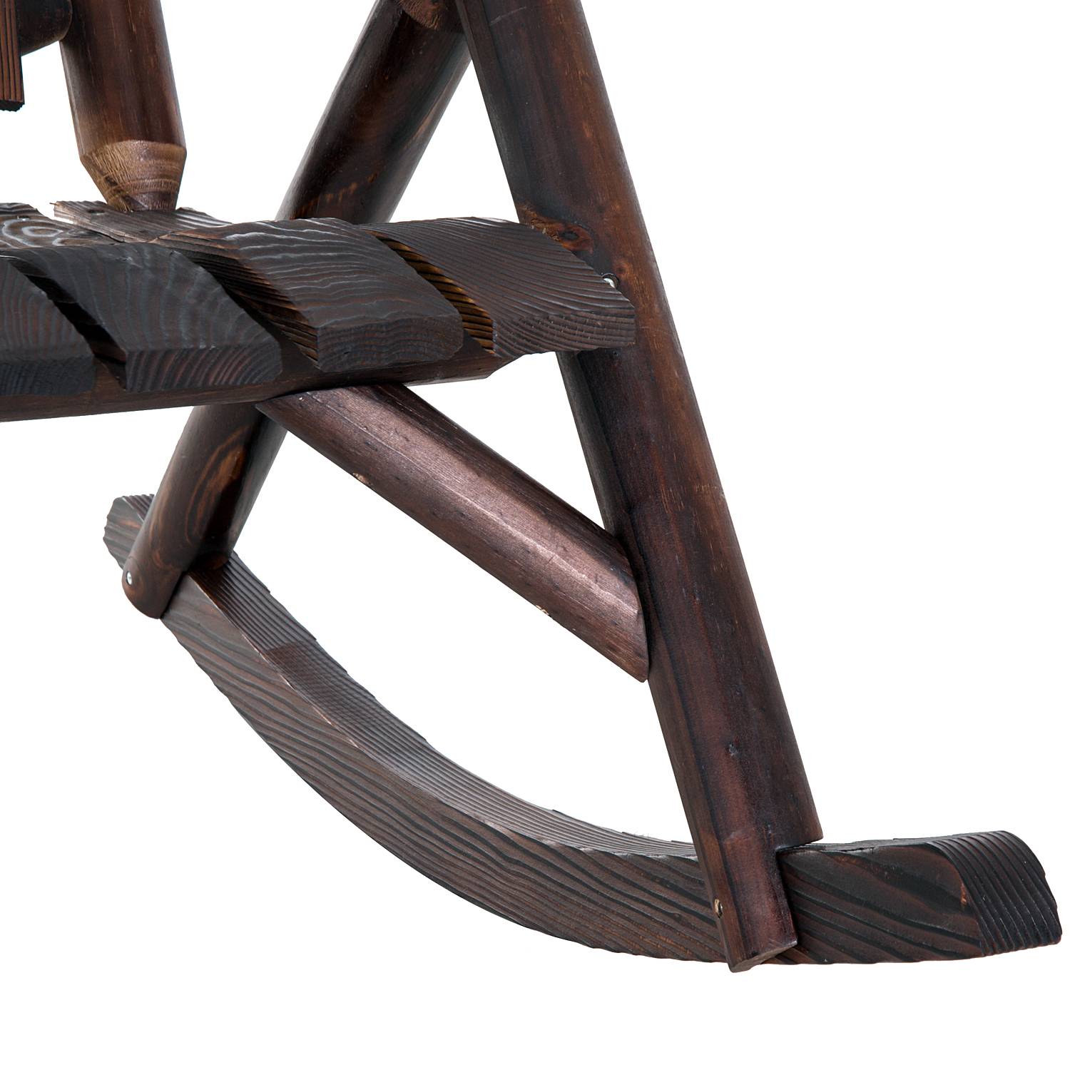Chaise à bascule bois massif jardin style antique avec accoudoirs marron - ComfortXL Outdoor Living - Image 9