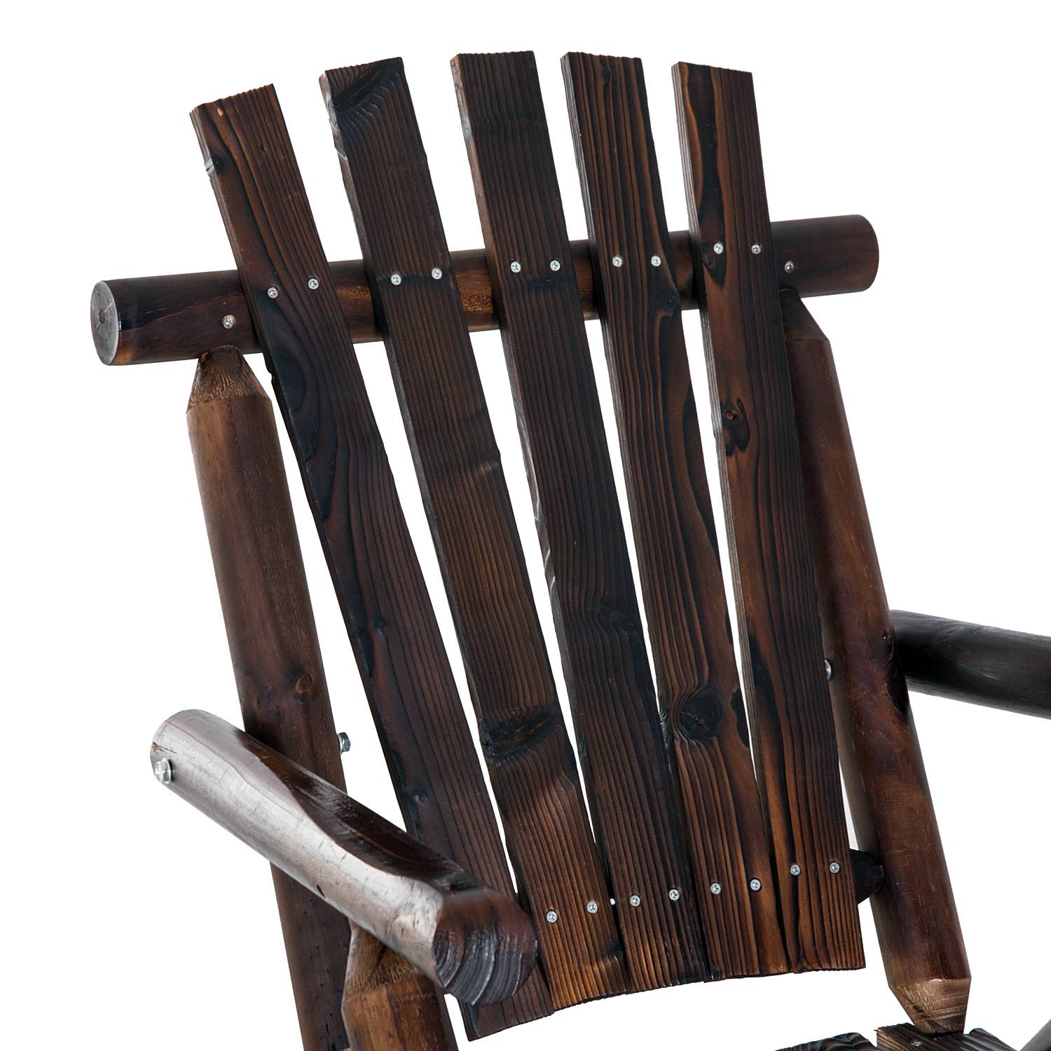 Chaise à bascule bois massif jardin style antique avec accoudoirs marron - ComfortXL Outdoor Living - Image 10