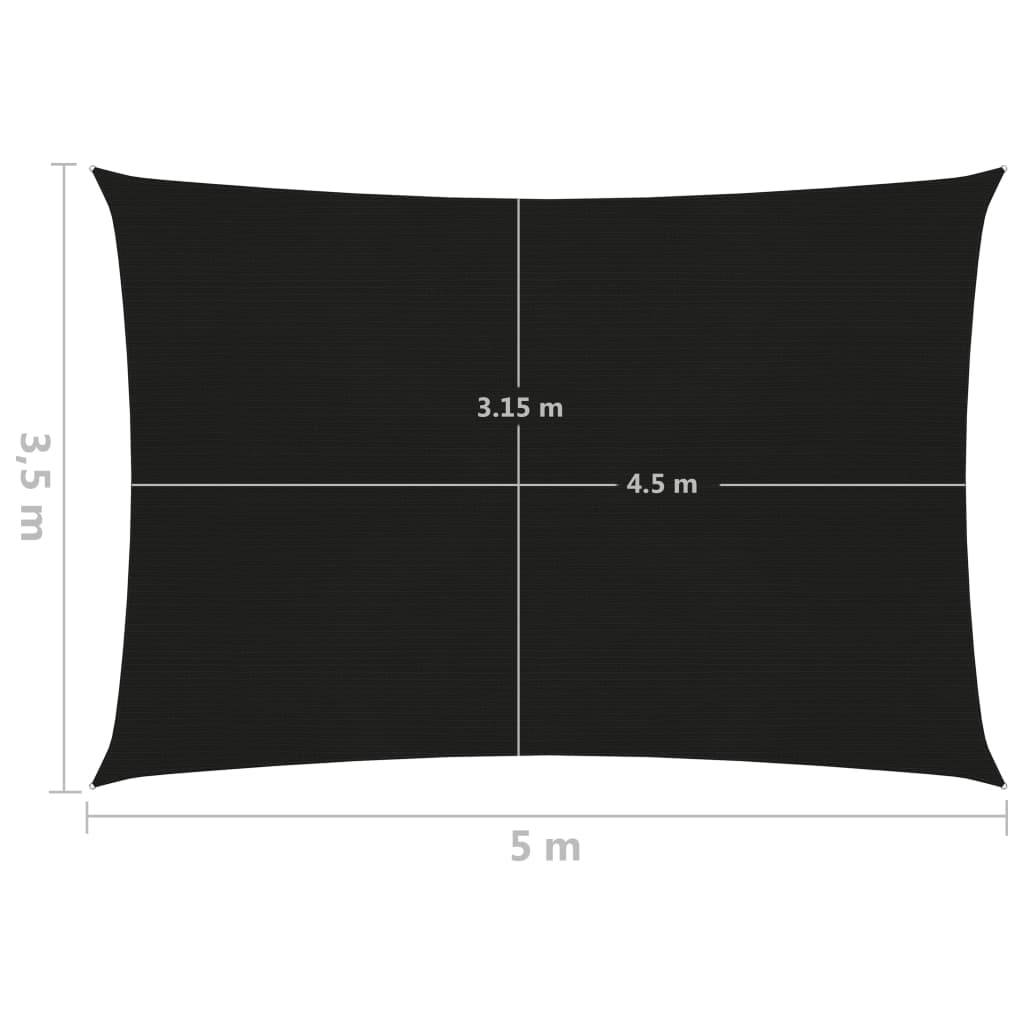Helloshop26 - Voile d'ombrage 160 g/m² noir 3,5 x 5 m PEHD - Imagen 6