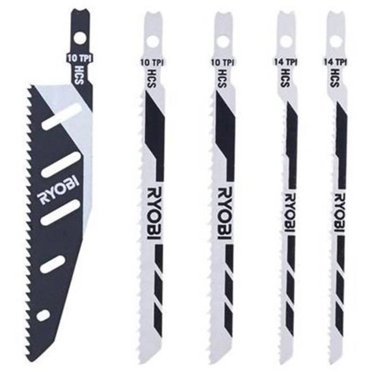 Lames de scie sauteuse bois RYOBI FLUSHCUT, set 5, 10 TPI, 14 TPI, T-shank, gris - RYOBI - Image 2