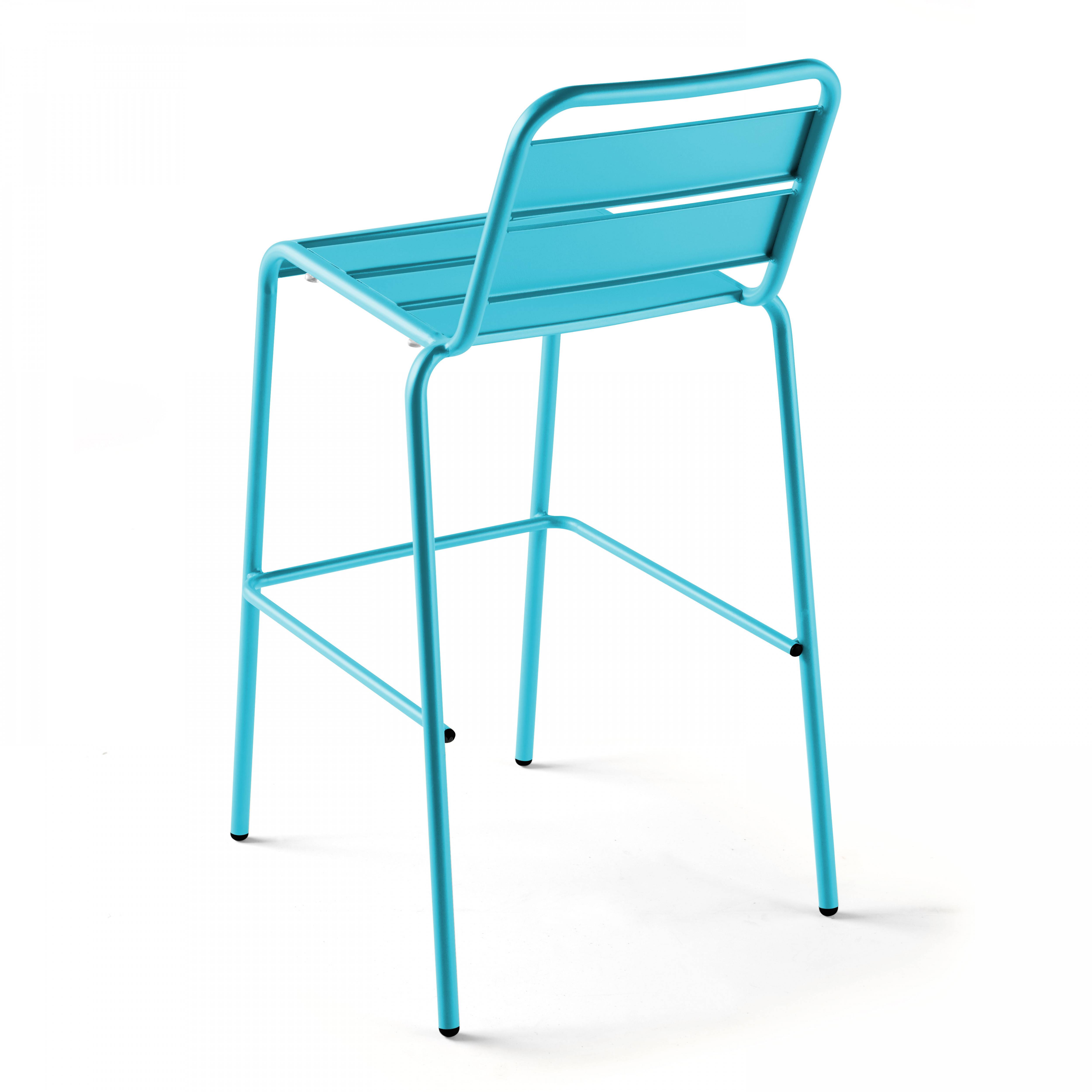 Oviala - Chaise haute de jardin en métal bleu Palavas - Oviala - Imagen 2