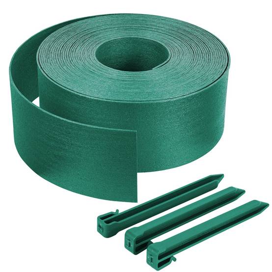 Vounot - Bordure de jardin haute flexible 10M en PE avec 6 piquets - hauteur 13cm - epaisseur 3mm - vert - VOUNOT® - Image 1