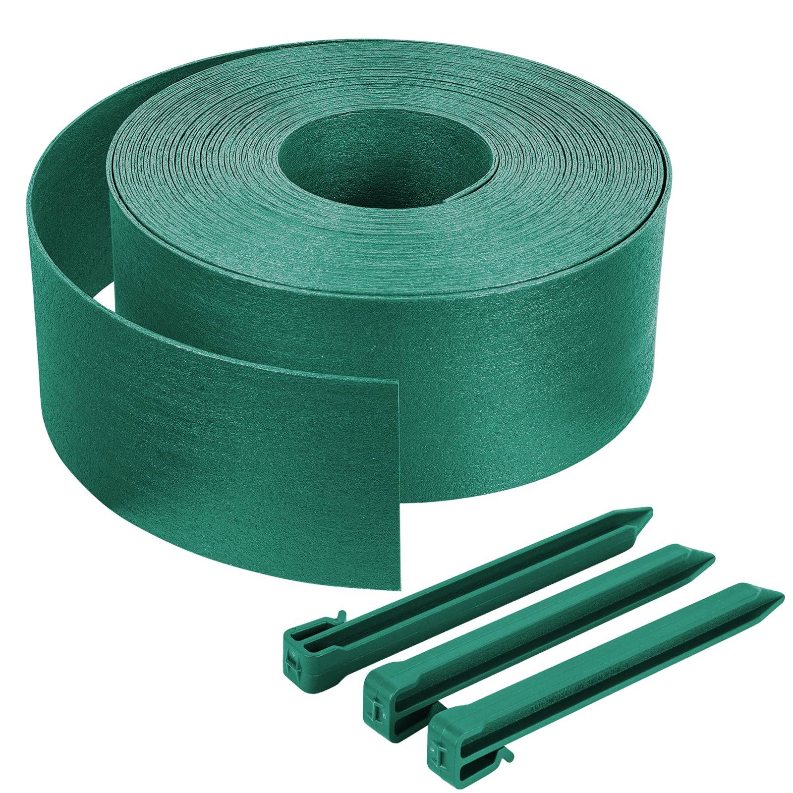 Vounot - Bordure de jardin haute flexible 10M en PE avec 6 piquets - hauteur 13cm - epaisseur 3mm - vert - VOUNOT® - Image 1