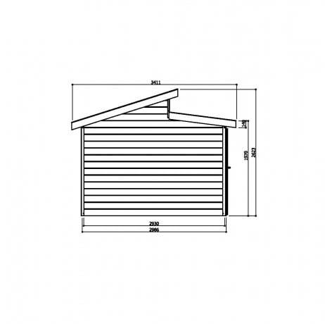 Abri de jardin MILANO en bois 8,58 m², Plancher Oui - Imagen 3