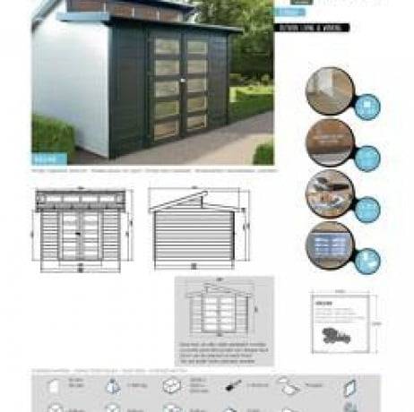 Abri de jardin MILANO en bois 8,58 m², Plancher Oui - Imagen 6