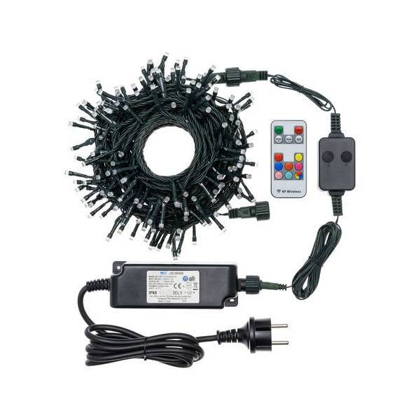 Lotti - Guirlande lumineuse animée RGB + blanc chaud Wonder minuteur 10M 500 LED multicolore à télécommande câble vert Lotti - Imagen 3