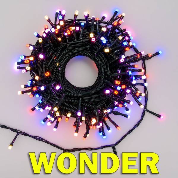 Lotti - Guirlande lumineuse animée RGB + blanc chaud Wonder minuteur 10M 500 LED multicolore à télécommande câble vert Lotti - Imagen 1