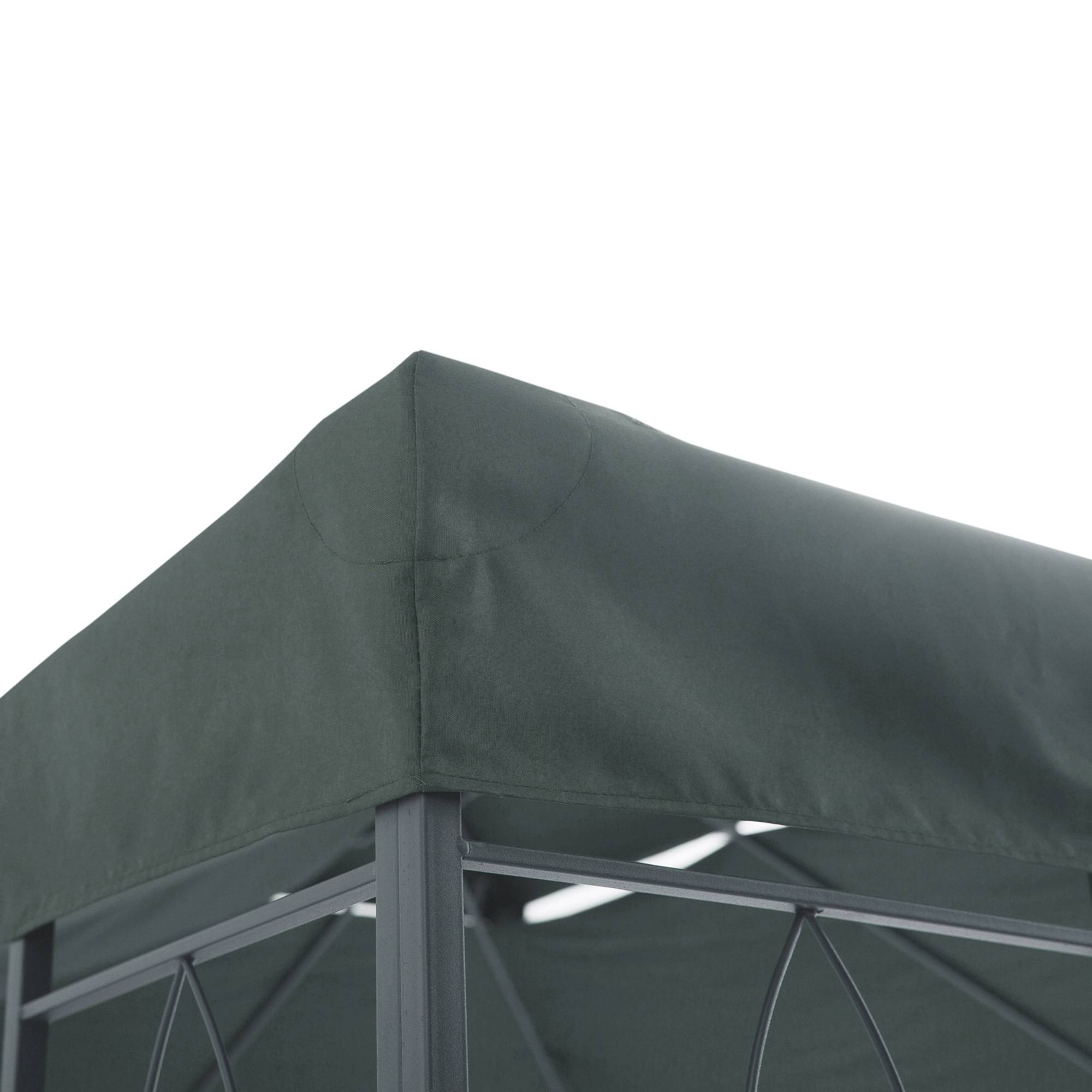 ComfortXL - Toile De Rechange Polyester Tonnelle Jardin Toit Aéré Anti-UV 3x4m Gris - ComfortXL Outdoor Living - Image 10