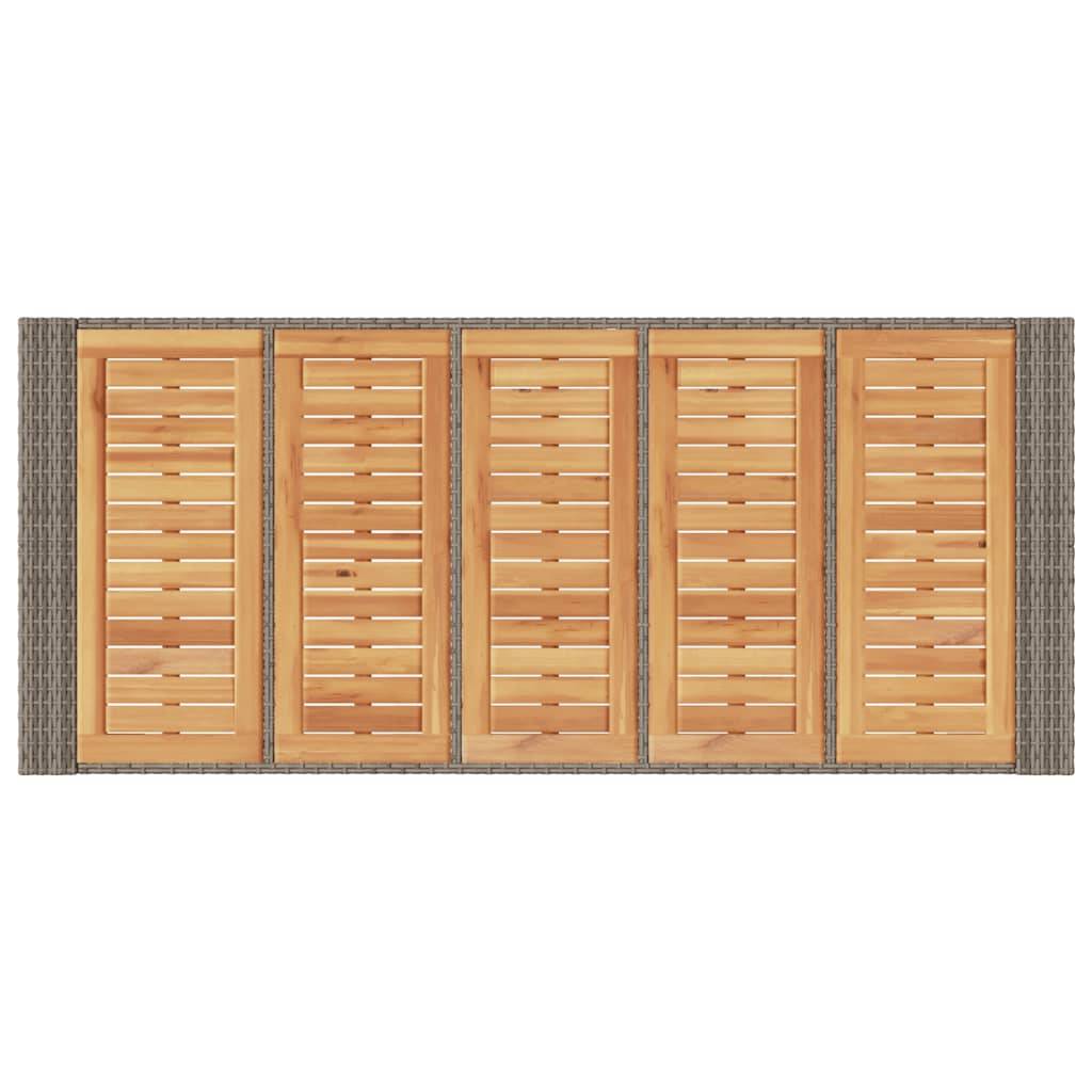 ComfortXL - Table Haute de Jardin Grise 185cm en Résine Tressée, Plateau Robuste en Bois d'Acacia – ComfortXL Outdoor Living - Image 8