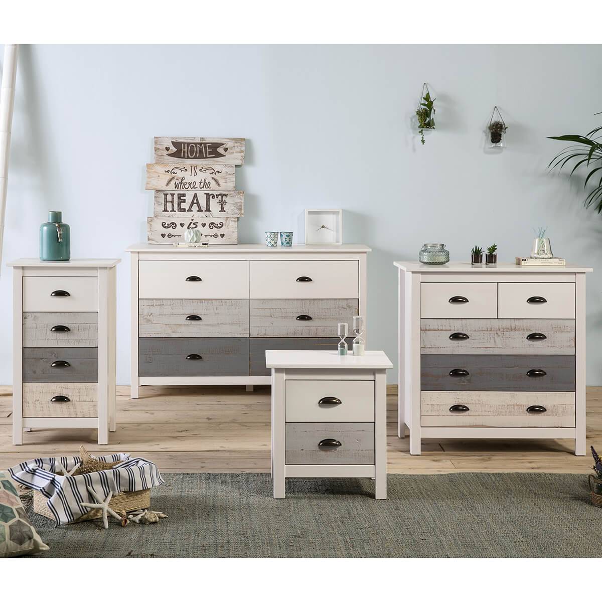 Commode 6 Tiroirs Bois Aspect Vieilli - ROSALIA - Image 8