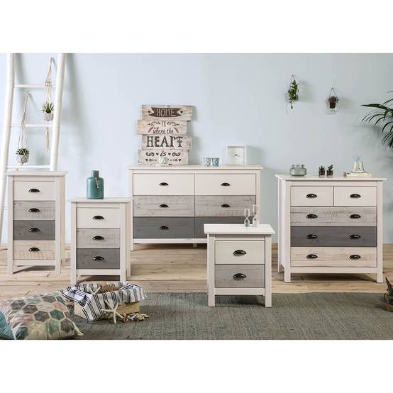 Commode 6 Tiroirs Bois Aspect Vieilli - ROSALIA - Image 10