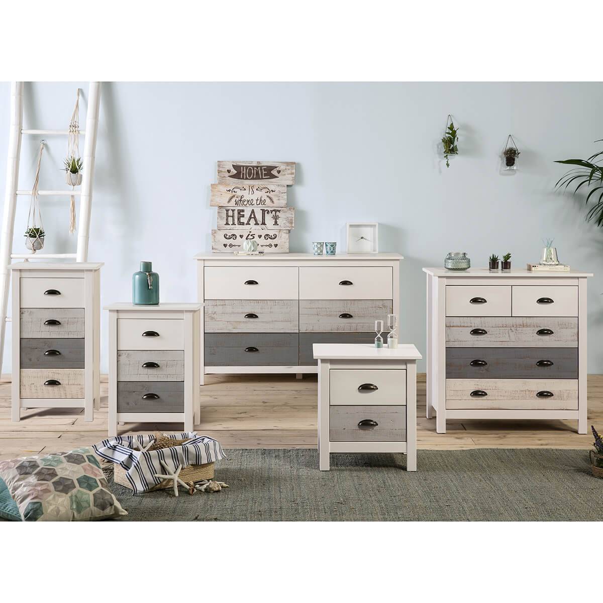 Commode 6 Tiroirs Bois Aspect Vieilli - ROSALIA - Image 10