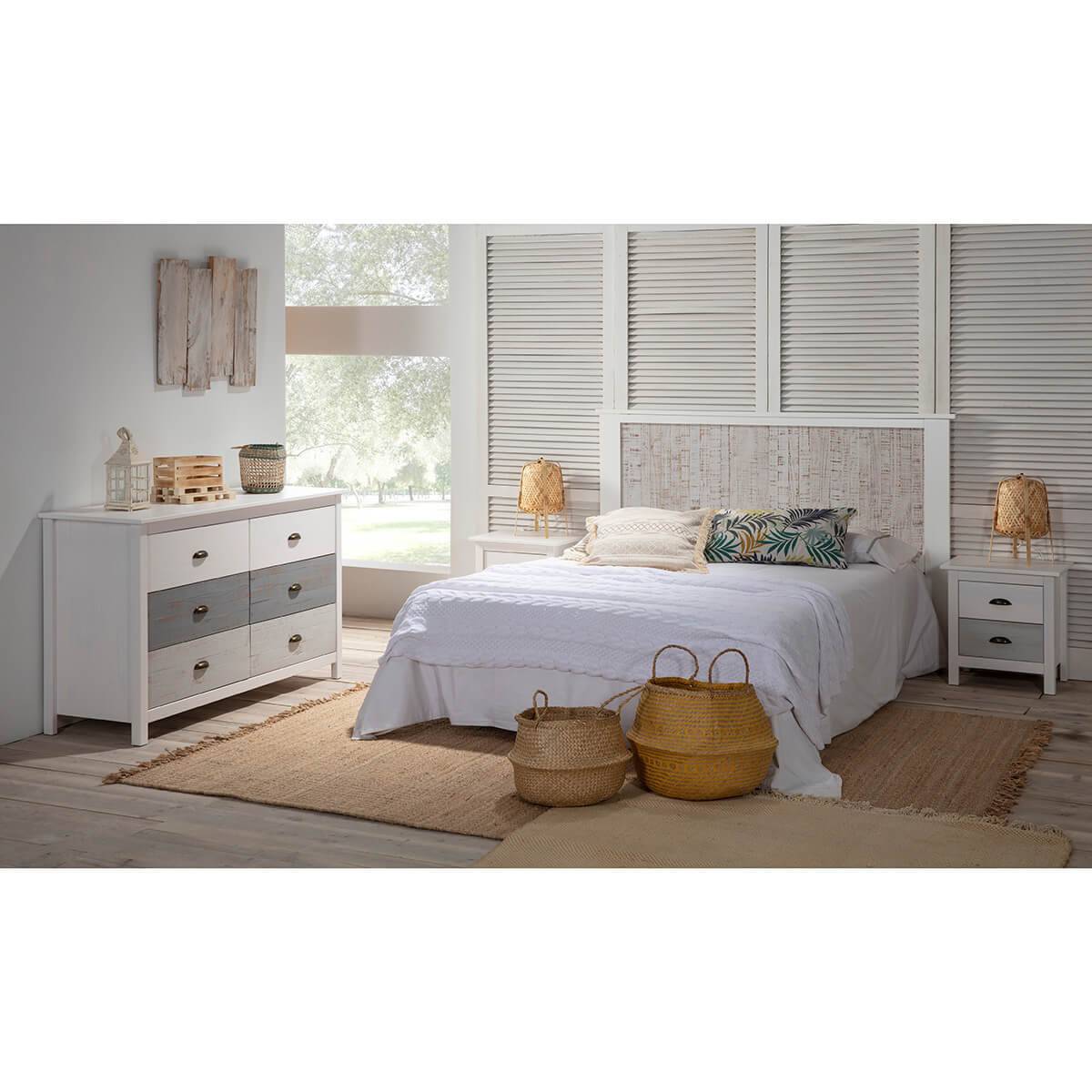 Commode 6 Tiroirs Bois Aspect Vieilli - ROSALIA - Image 9