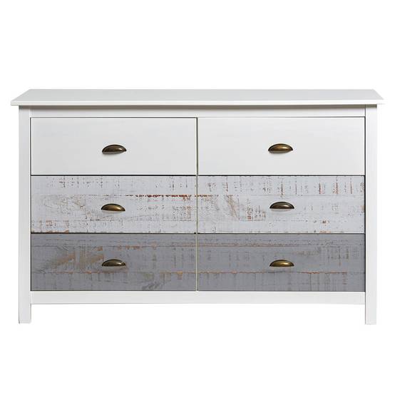 Commode 6 Tiroirs Bois Aspect Vieilli - ROSALIA - Image 7