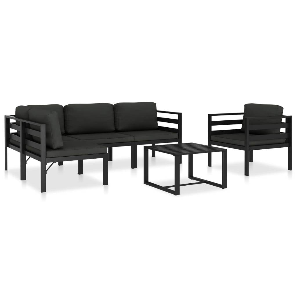 Vidaxl - Salon de jardin 6 pcs avec coussins Aluminium Anthracite vidaXL 49233 - Image 1