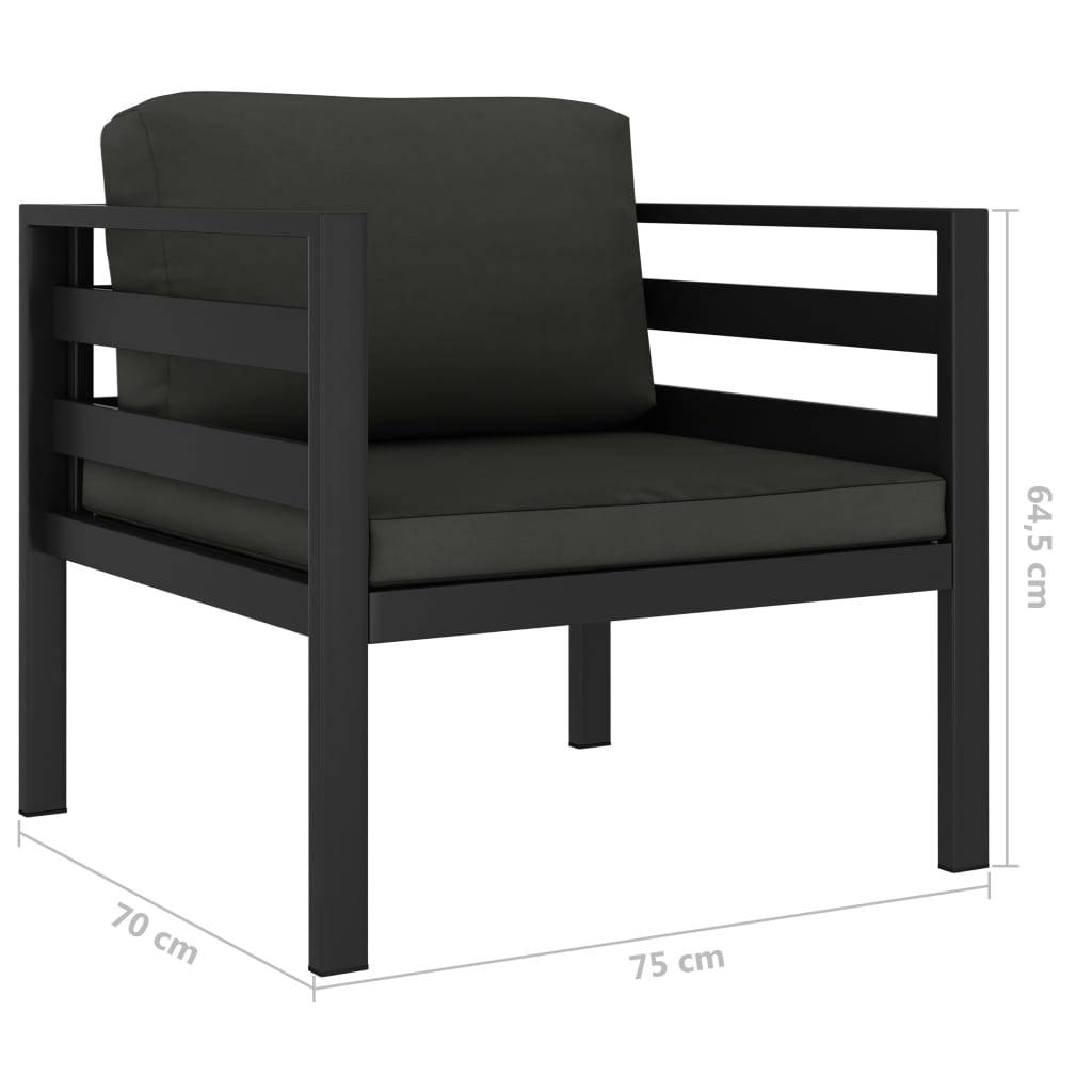 Vidaxl - Salon de jardin 6 pcs avec coussins Aluminium Anthracite vidaXL 49233 - Image 7