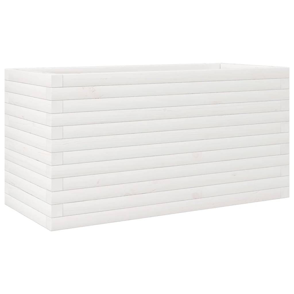 Maison Chic - Jardinière, Bac à fleurs, Pot de fleurs blanc 90x40x45,5 cm bois de pin massif - Imagen 1