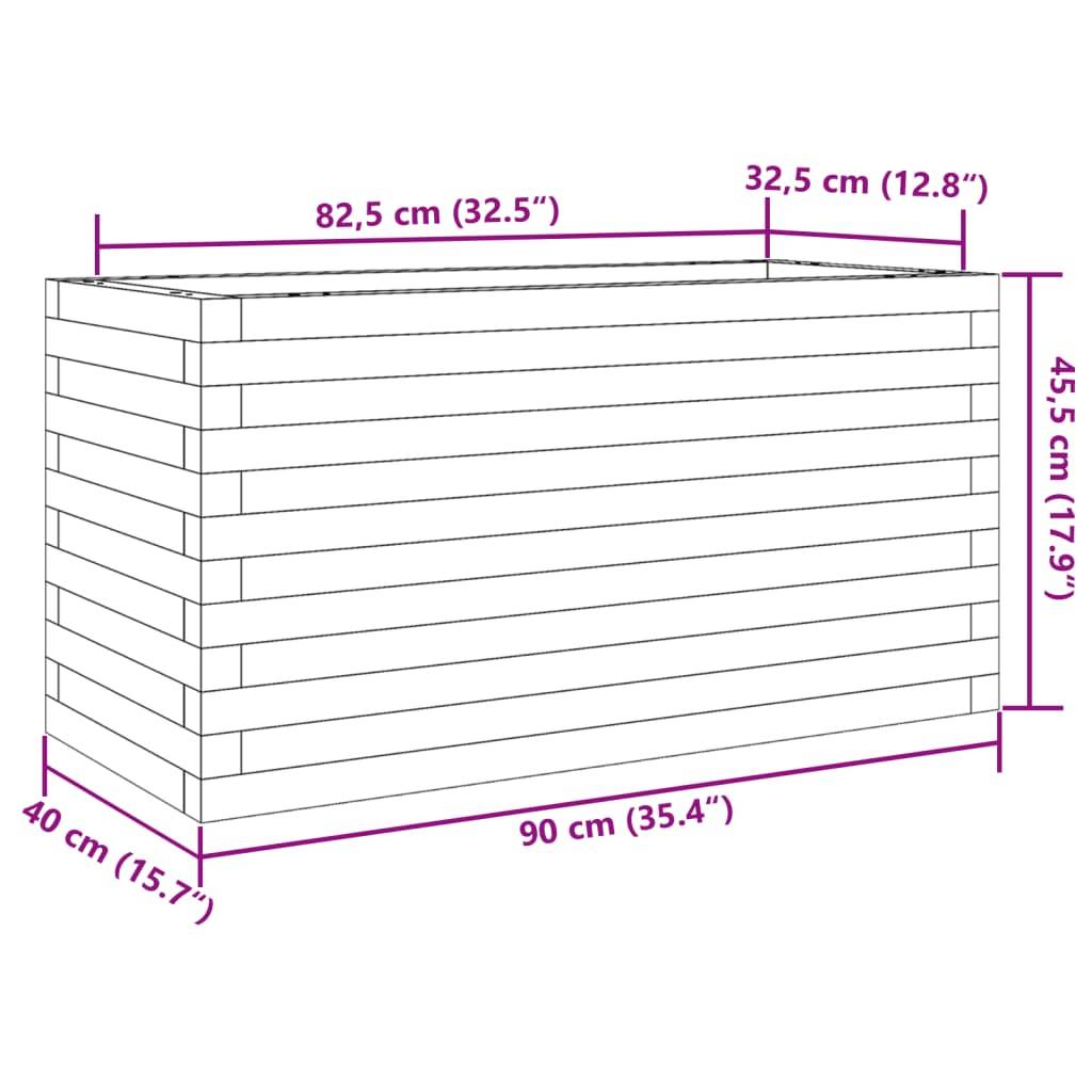 Maison Chic - Jardinière, Bac à fleurs, Pot de fleurs blanc 90x40x45,5 cm bois de pin massif - Imagen 10