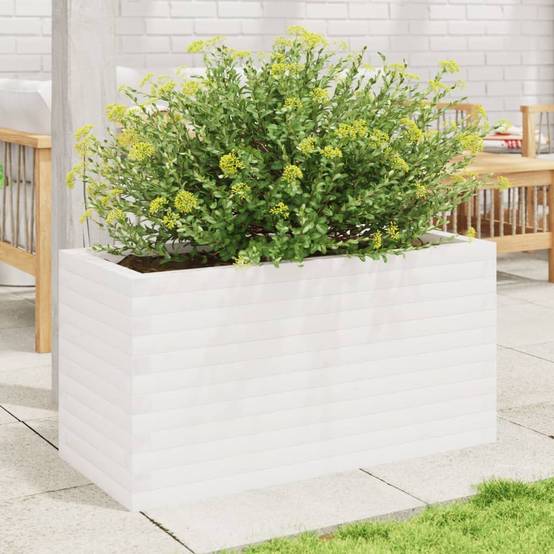 Maison Chic - Jardinière, Bac à fleurs, Pot de fleurs blanc 90x40x45,5 cm bois de pin massif - Imagen 3