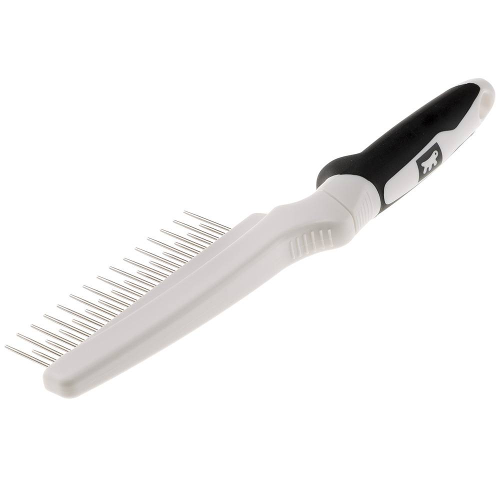 Ferplast - Peigne à Dents Rotatives en Métal Chromé GRO 5757 PREMIUM, pour Chiens et Chats à Poils Moyens et Longs - Image 1