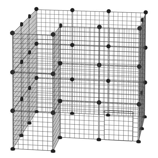 Enclos modulable en acier pour petits animaux lapins parc 2 niveaux 146x73x73cm noir - ComfortXL Outdoor Living - Image 2