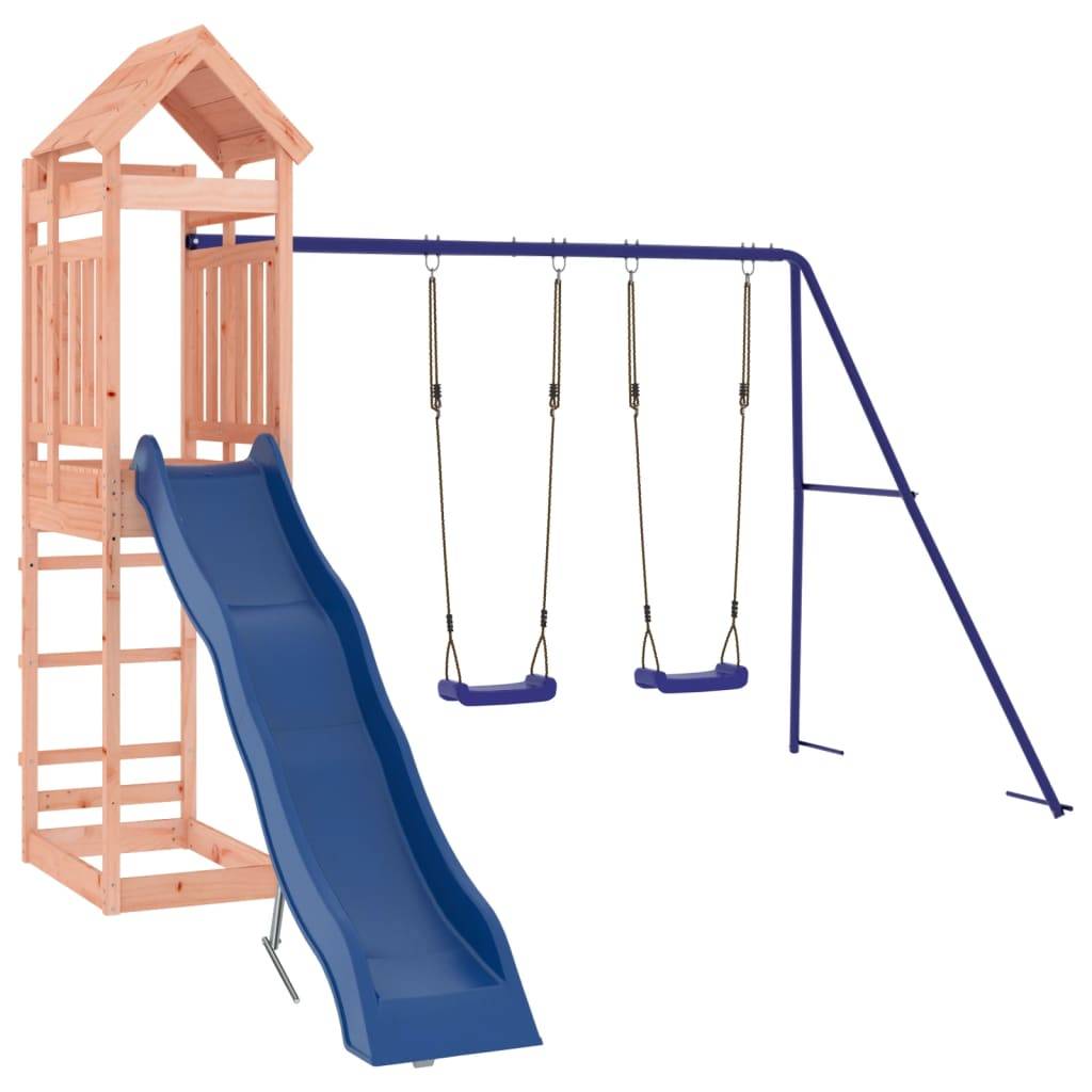 Helloshop26 - Aire de jeux d'extérieur balançoires toboggan portiques robuste jeux jardin 320 x 349 x 238 cm bois massif de douglas - Imagen 1