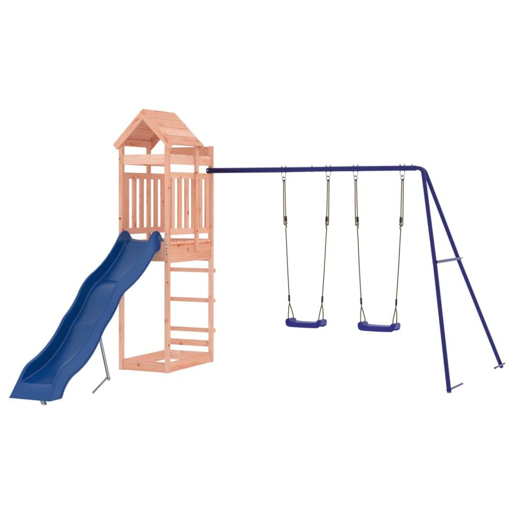 Helloshop26 - Aire de jeux d'extérieur balançoires toboggan portiques robuste jeux jardin 320 x 349 x 238 cm bois massif de douglas - Imagen 3