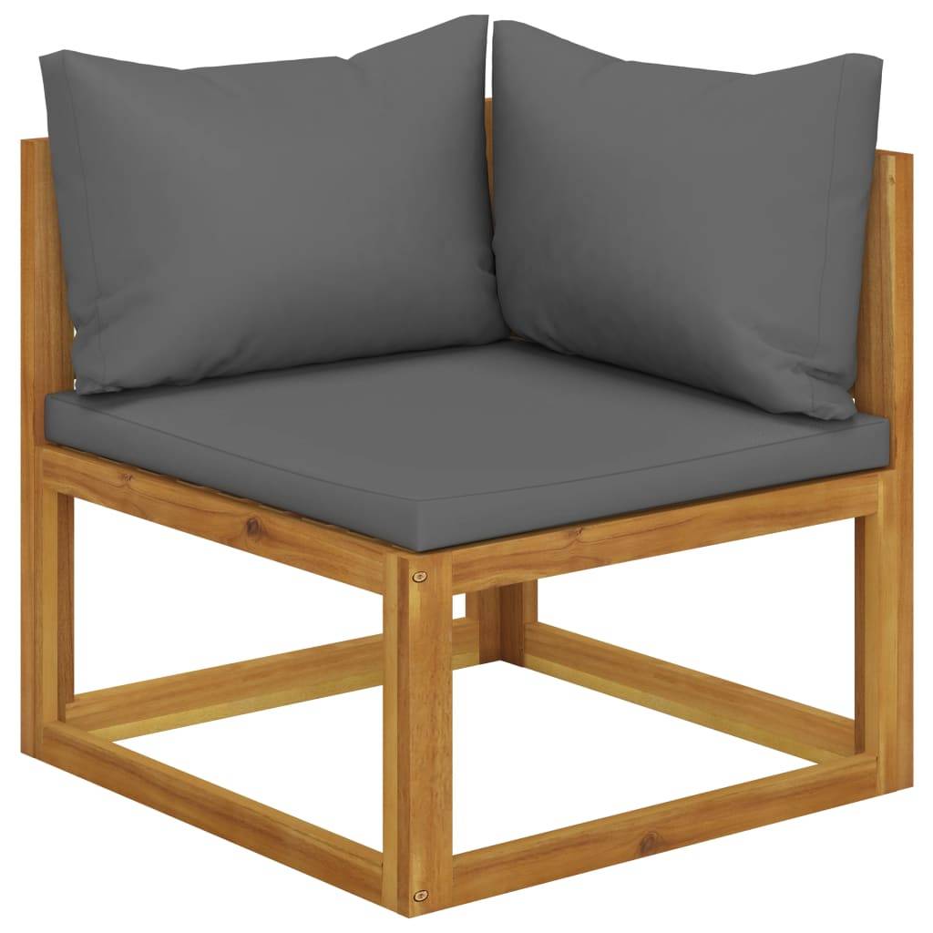 Helloshop26 - Banc de jardin 70 x 70 x 60 cm meuble de patio d'extérieur terrasse à 2 places avec coussins gris foncé - Imagen 2