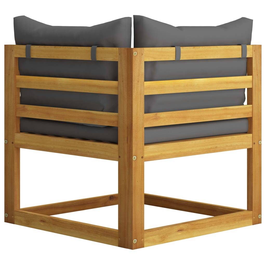 Helloshop26 - Banc de jardin 70 x 70 x 60 cm meuble de patio d'extérieur terrasse à 2 places avec coussins gris foncé - Imagen 5