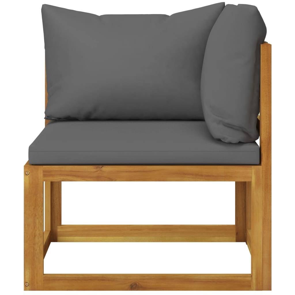 Helloshop26 - Banc de jardin 70 x 70 x 60 cm meuble de patio d'extérieur terrasse à 2 places avec coussins gris foncé - Imagen 3