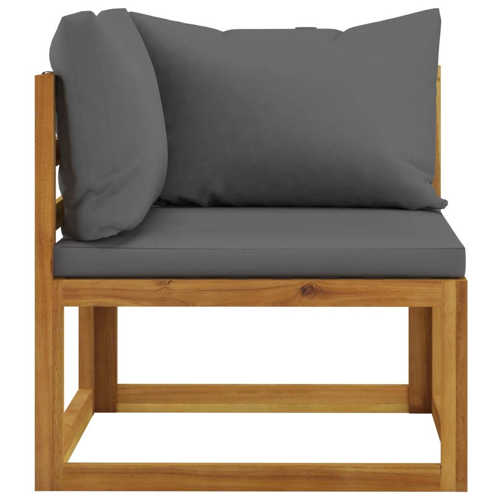Helloshop26 - Banc de jardin 70 x 70 x 60 cm meuble de patio d'extérieur terrasse à 2 places avec coussins gris foncé - Imagen 4