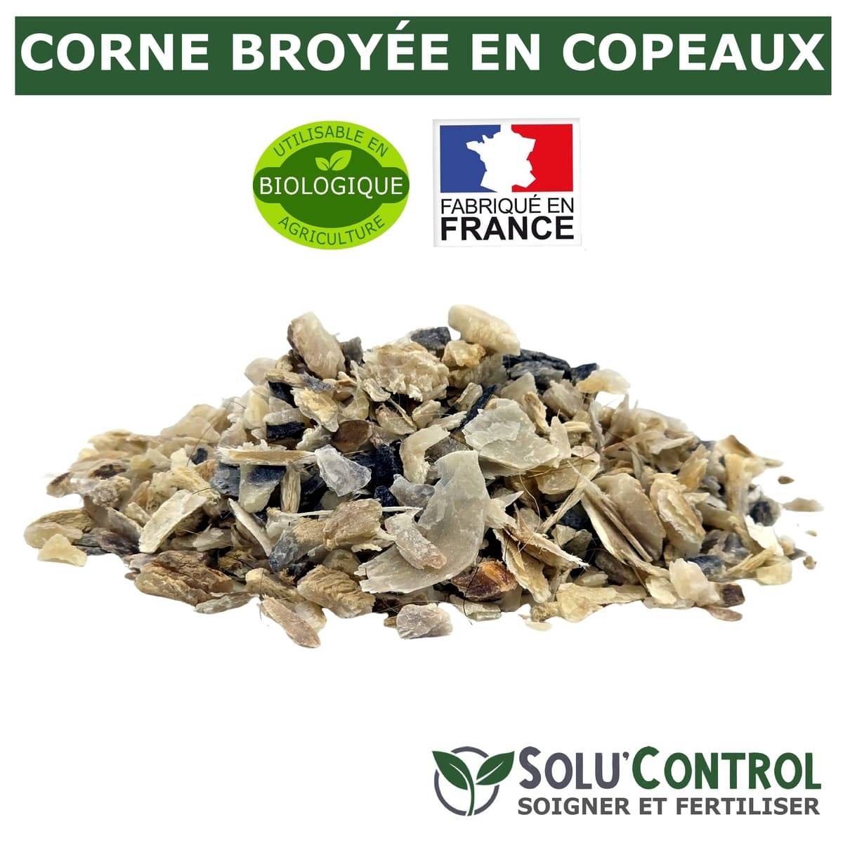 SOLU’CONTROL - 1,5 kg de Corne Broyée en Copeaux - Engrais Azoté 100 % Naturel - Fertilisation Équilibrée pour Arbustes, Haies et Massifs Fleuris - Image 4