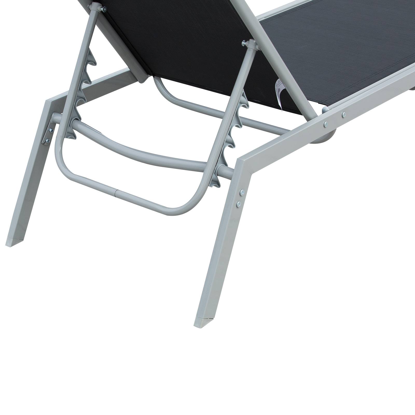 Outsunny - Bain de soleil transat design contemporain - dossier inclinable multi-positions - métal époxy textilène noir - Outsunny - Imagen 6