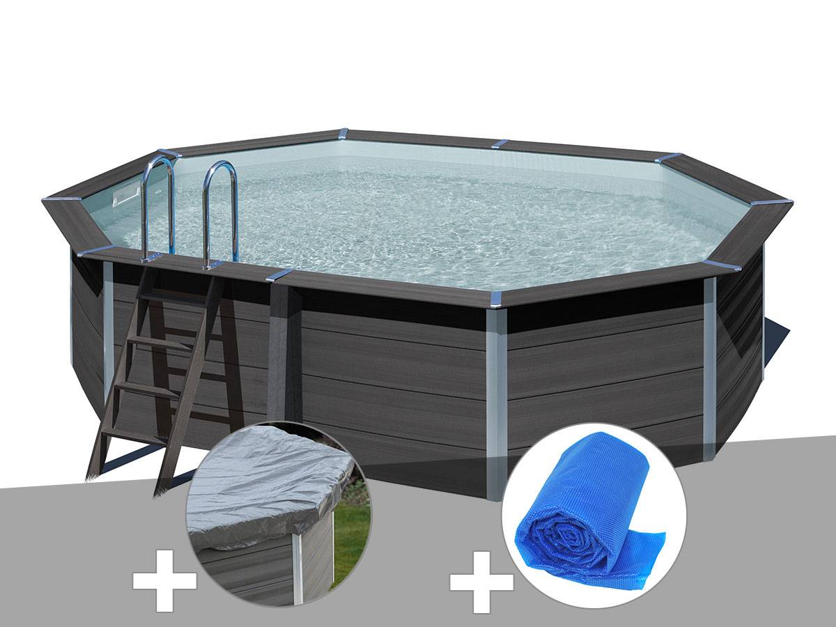 Gré - Kit piscine composite Gré Avant-Garde ovale 5,24 x 3,86 x 1,24 m + Bâche hiver + Bâche à bulles
