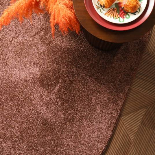 Decoweb - Tapis ovale - Lumicolor - Marron auburn - 160 x 230 cm - Decoweb - Image 2
