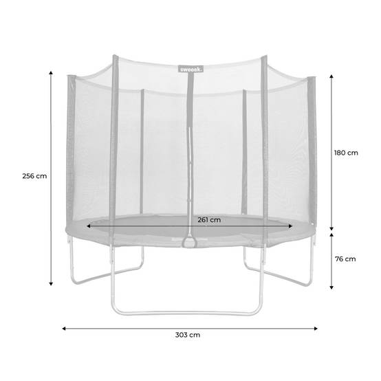 sweeek - Trampoline 305cm - Mars XXL Gris - avec filet de protection. échelle. bâche. filet pour chaussures. kit d'ancrage. trampoline de jardin 305 | sweeek - Image 4
