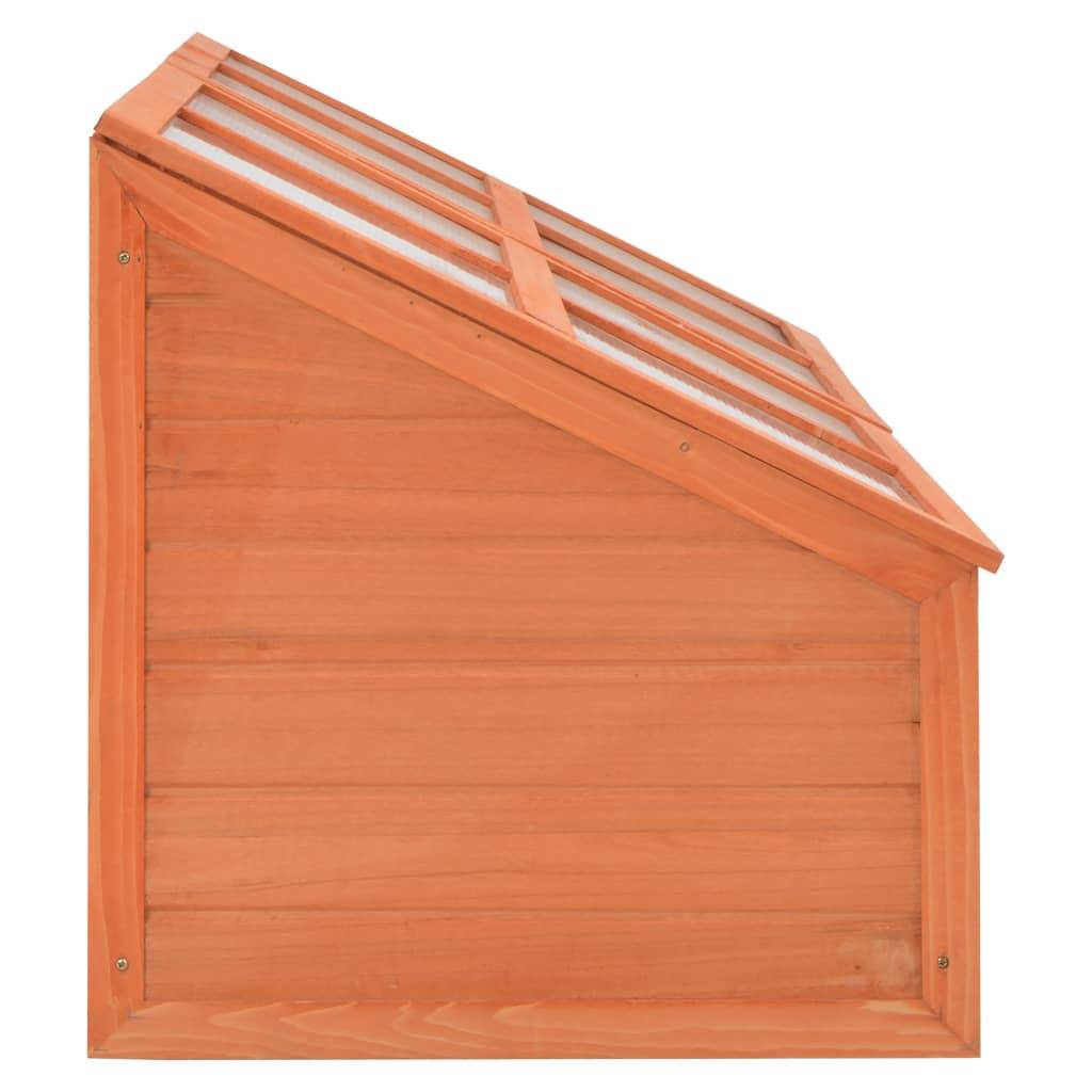 Serre Châssis Bois Polycarbonate Jardin Hivernage 180x57cm Brun - ComfortXL Outdoor Living - Image 4
