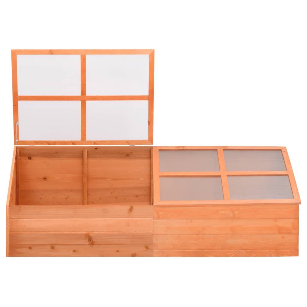 Serre Châssis Bois Polycarbonate Jardin Hivernage 180x57cm Brun - ComfortXL Outdoor Living - Image 2