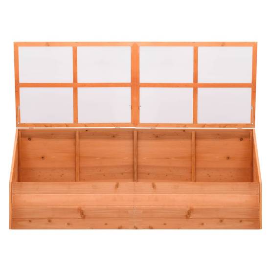 Serre Châssis Bois Polycarbonate Jardin Hivernage 180x57cm Brun - ComfortXL Outdoor Living - Image 3