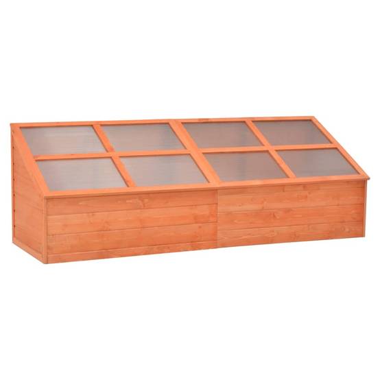 Serre Châssis Bois Polycarbonate Jardin Hivernage 180x57cm Brun - ComfortXL Outdoor Living - Image 1