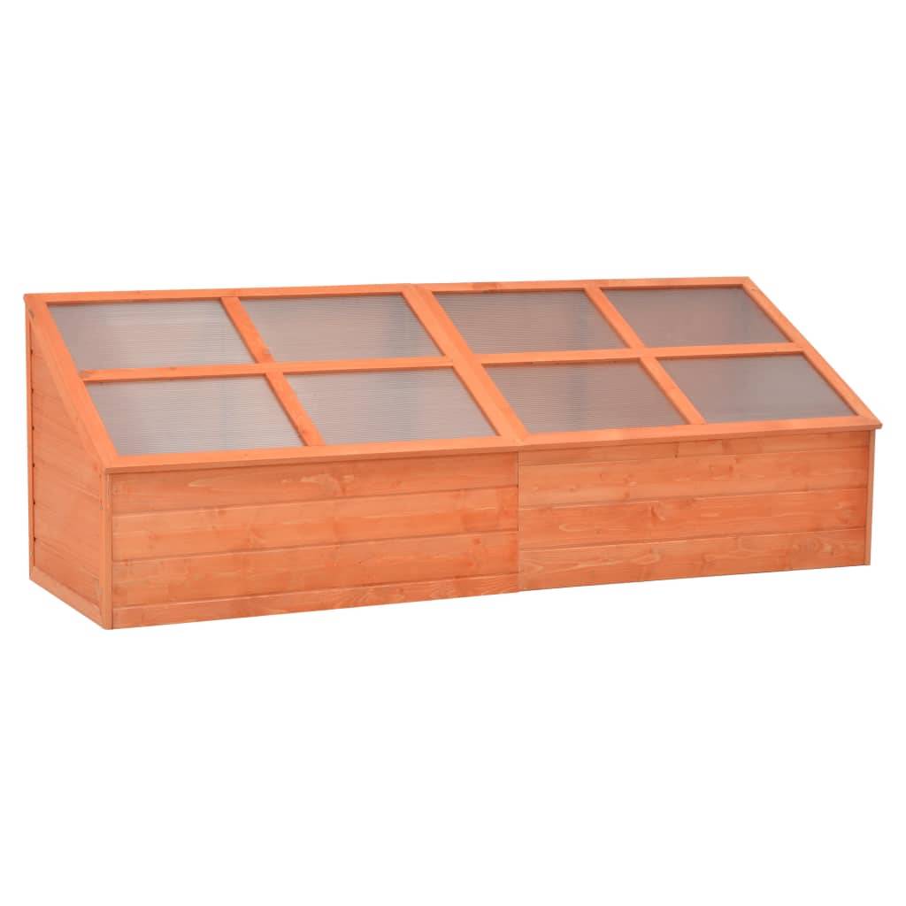 Serre Châssis Bois Polycarbonate Jardin Hivernage 180x57cm Brun - ComfortXL Outdoor Living - Image 1