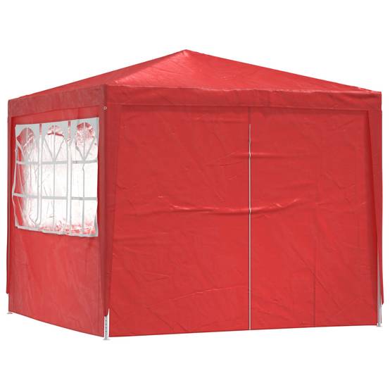 ComfortXL - Tente de réception PE acier rassemblements plein air fenêtres latérales 250x250cm rouge - ComfortXL Outdoor Living - Image 3