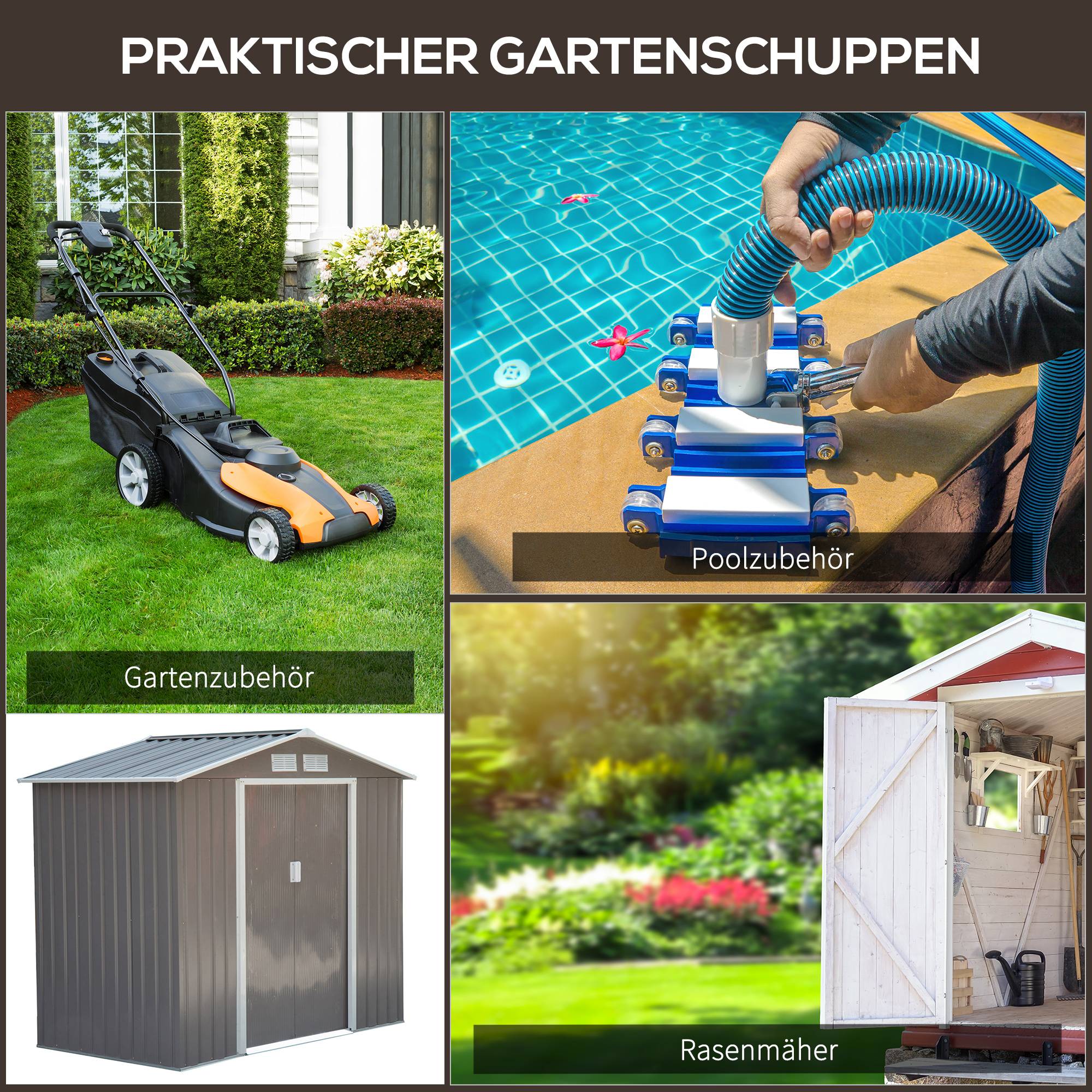 ComfortXL - Abri de jardin en acier pour extérieur rangement outils 213x130x185cm Gris - ComfortXL Outdoor Living - Image 6