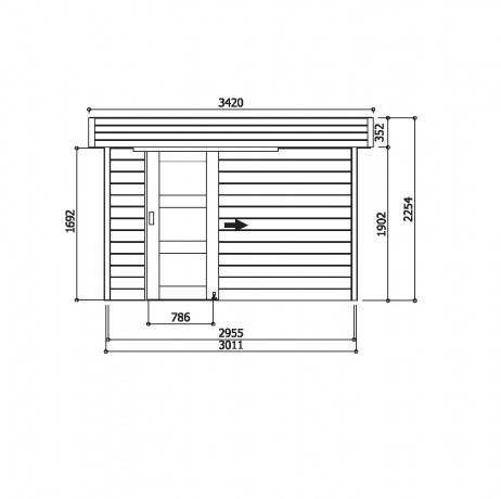 Abri de jardin OSLO en bois 5,78 m², Plancher Oui - Imagen 4